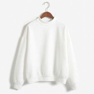 K1366 Pull décontracté en molleton épais pour femme, coupe ample, avec logo frontal, collection automne-hiver, vente en gros - Product Image 4
