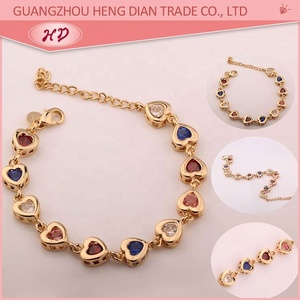 Bracelet à maillons en zircon multicolore plaqué or 18 carats pour femmes, chaîne en cristal colorée, bracelet tendance, bijoux de mariage - Product Image 4