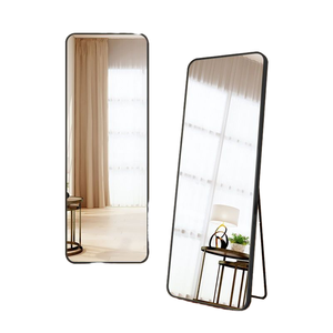 Modern <b>Framed</b> Luxury Full Body <b>Large</b> Free Standing Glass Dressing Mirror Black Vanity for Living Room Home Decor - Product Image 6