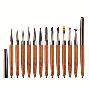 Pinceau à ongles en bois de santal Kolinsky/Acrylique, ensemble de pinceaux professionnels pour la peinture sur ongles, stylo à dessin floral, stylo à lignes fines pour salon de manucure - Product Image 1