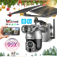 Caméra de sécurité solaire Wistino 10MP 99X Zoom double objectif, détection de mouvement, suivi automatique, Ubox, caméra solaire extérieure 4G