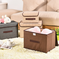 Boîte de rangement pliable rectangulaire en tissu sculpté pour vêtements, avec housse anti-poussière portable