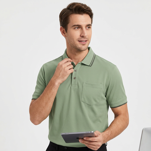 Chemise à manches courtes en piqué de coton à carreaux pour homme avec logo personnalisé, décontractée, grandes tailles, service OEM, impression par transfert thermique sur le devant - Product Image 3