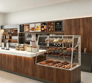 Kiosco de Café Moderno Personalizado, Barra de Cafetería con Iluminación LED para Diseño de Cafeterías y Panaderías, Diseño de Interiores de Cafetería - Product Image 3