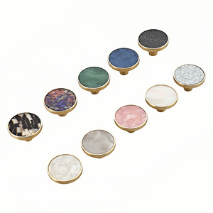 Nordic Minimalist Copper Brushed Zinc Alloy <strong>Pulls</strong>-Multi-Color Single Hole Round <strong>Knobs</strong> Hooks for <strong>Cabinet</strong>/Dresser/Wardrobe/<strong>Drawer</strong> - Product Image 1