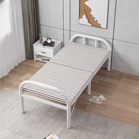 Lit pliant simple moderne à prix abordable, cadre métallique, lit pliant portable en fer pour le camping – Offre spéciale