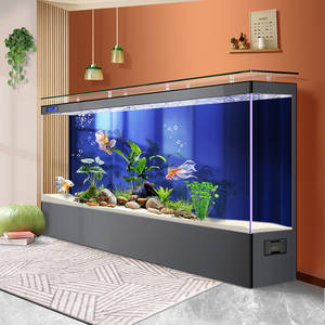 Large Floor-standing Wall-mounted Lighted Rectangular Ultra-clear Glass <strong>Fish</strong> <strong>Tank</strong> Rectangular Aquarium for Living Room - Product Image 2
