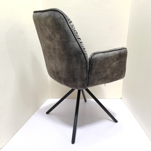 Super forte elegante casa nordica interna piena <span class=keywords><strong>imbottita</strong></span> da pranzo <span class=keywords><strong>sedia</strong></span> in velluto grigio tessuto per ristorante - Product Image 4
