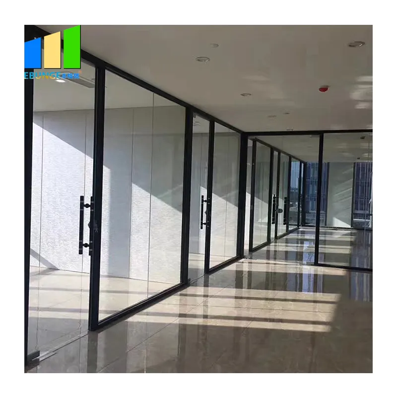 Office Furniture Indoor Acoustic Double Tempered Exterior Clear Glass Wall Partition Office Divider