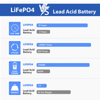 Baterai LiFePO4 12V 100Ah Profil Rendah Hemat Ruang untuk Pemasangan di Dinding, Berbagai Pilihan Kapasitas untuk Penyimpanan Energi RV Camper