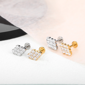 Titan Innengewinde Diamant förmig 9-Rund CZ Labret <span class=keywords><strong>Monroe</strong></span> Lippen piercing Ohr Knorpel Körper Piercing Schmuck - Product Image 5