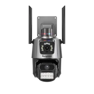 HD 6MP kırmızı mavi işık Alarm kamera çift 3MP Lens WIFI açık Bullet PTZ kamera 360 ev güvenlik İnsan otomatik Atracking kamera