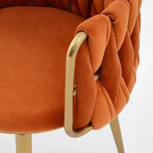 <span class=keywords><strong>NOVA</strong></span> Nordic Orange Salon Loisirs Fauteuil Avec Velours Rembourré Moderne Café Incurvé Dossier Boucle À Manger Chaises - Product Image 4
