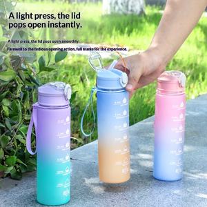 Nouvelle gourde d'été portable grande capacité avec cordon de serrage, style dessin animé, en plastique écologique pour enfants, vente en gros et personnalisation - Product Image 3