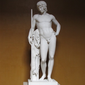 Patung Telanjang Marmer Alami Ukiran Tangan Luar Ruangan Pria - Product Image 2
