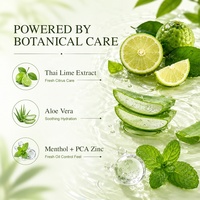 Gel Douche Vegan Bio au Citron Vert Thaïlandais avec Logo Personnalisé, Nettoyage en Profondeur, Rafraîchissant, Apaisant pour la Peau, à l'Aloe Vera, PCA et Zinc, Format Familial 750ml