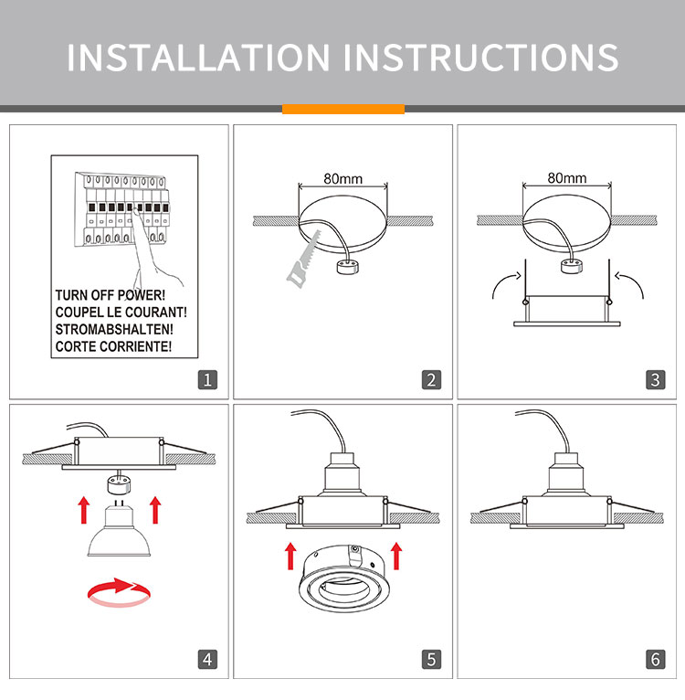 Customized Aluminium Ceiling Downlight Indoor Adjustable Round LED Spotlight