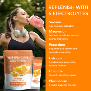 Mélange de poudre <span class=keywords><strong>d</strong></span>'électrolytes Keto au goût <span class=keywords><strong>d</strong></span>'<span class=keywords><strong>orange</strong></span> douce et acidulée, sel de potassium, poudre <span class=keywords><strong>d</strong></span>'hydratation sans sucre - Product Image 3