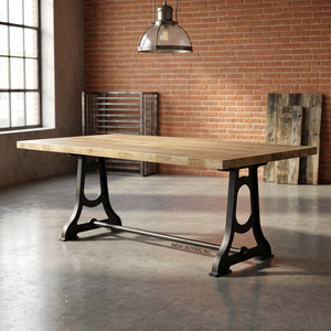 Industrial Rustic Mango <b>Wood</b> <b>Top</b> Metal Leg Dining <b>Table</b> Rectangle Stable Home Furniture - Product Image 3