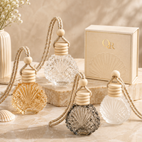 Bouteille diffuseur de parfum pour voiture en verre, style coquille classique, vide, 14 ml, pour huiles essentielles, avec suspension, personnalisable