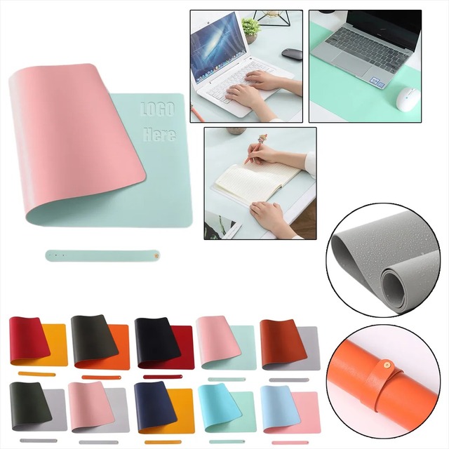 Custom Logo Anime Gaming Waterproof PU Leather Desk Mat Non-Slip Mouse Pad with Customizable Sizes for Office Study