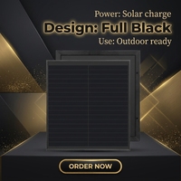 Nouveauté Panneaux solaires en verre de taille mini personnalisés à haute efficacité HPBC entièrement noirs 10W 20W 25W 30W pour caméra extérieure