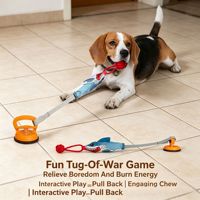 Jouet à tirer pour chien avec ventouse, jouet interactif couineur à mâcher, jouet autonome pour le nettoyage des dents pour chiots et chiens adultes, intérieur et extérieur