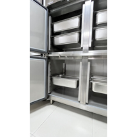 Congélateur vertical commercial Belnor à 4 portes en acier inoxydable 1200L 0~5 Compresseur Secop R290