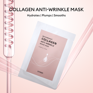 Pelle sensibile a secco cura di sé idratante collagene ricombinante sollevamento antirughe rassodante maschera foglio viso 5 confezioni - Product Image 2