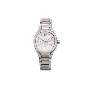 Argent Personnalisation <span class=keywords><strong>Semaine</strong></span> date affichage montre conception personnalisée quartz femmes montre-bracelet en acier inoxydable matériel montre de mode - Product Image 1