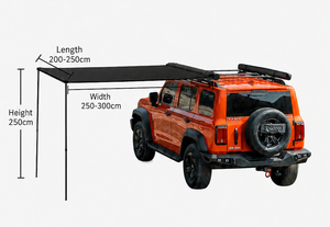 Accessoires de camping pour véhicules rétractables, <span class=keywords><strong>auvent</strong></span> pare-soleil rétractable 4x4 en tissu Oxford imperméable pour côté de voiture - Product Image 4