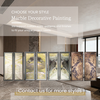 Peinture sur marbre, peinture sur pierre naturelle, art mural encadré pour salon de luxe, villa moderne, décoration intérieure