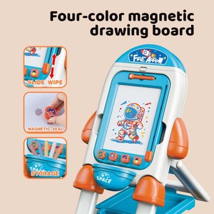 2025 Kinder Bestseller Pädagogisches 2-in-1 Doppelseitiges Zeichenbrett Spielzeug Multifunktionales Raketen-Farbmagnet-Zeichenbrett Spielzeug - Product Image 2