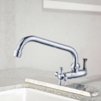 Robinet de salle de bain mural monocommande en zinc, finition chromée, avec valve en céramique, style moderne et contemporain, flexible et facile à installer