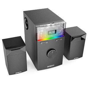 Haut-parleur de subwoofer actif pour maison, son puissant de 50 W, basses profondes, en bois - Product Image 3
