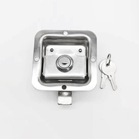 Poignée de verrouillage encastrée en acier inoxydable 82,5*82,5 mm, finition polie durable, pour boîte à outils, remorque, auvent, avec 2 clés