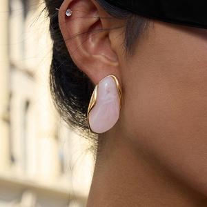 Женские серьги-гвоздики из нержавеющей стали, 18 карат - Product Image 6