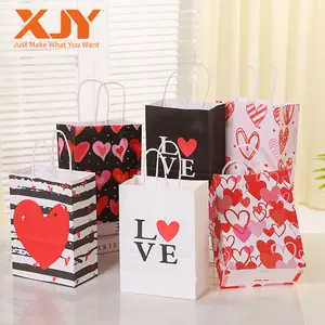 XJY高级爱心礼品袋便携包装情侣情人节礼品袋