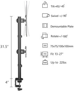 <span class=keywords><strong>Monitor</strong></span> meja gunung, <span class=keywords><strong>Dual</strong></span> dapat disesuaikan penjepit C dasar Grommet 360 derajat putar kelas tinggi aluminium baja untuk 10 27 "stok Studio - Product Image 3