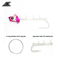 Leurre de pêche en mer JK HAIRTAIL TENYA super tranchant et robuste pour la pêche au jigging en eau salée avec hameçons pour le bar.