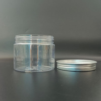 Pot d'emballage scellé en PET transparent de 150 ml à large ouverture avec bouchon à vis en aluminium, qualité alimentaire, col en aluminium, marque TIMES