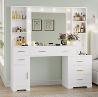 Coiffeuse avec éclairage LED et station de charge