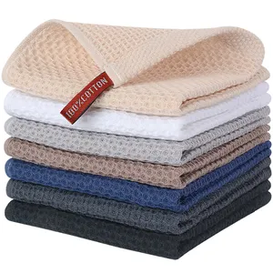 Wholesale Waffle Weave Cotton Kitchen Towel Hanging Kitchen Towel Honeycomb Set Dish Towels for Kitchen