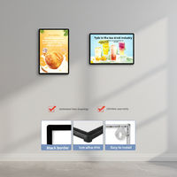 Boîte à lumière LED murale à économie d'énergie, en verre trempé, forme carrée personnalisable, affichage de menu ou d'affiche publicitaire, Chine