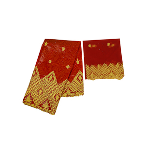 H & D personnalisation broderie africaine tissu imprimé nouveauté Satin dentelle tissu brillant imprimé <span class=keywords><strong>Bazin</strong></span> - Product Image 2