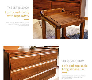 Table de toilette moderne en bois massif de noyer pour chambre à coucher, style nordique, luxe léger, <span class=keywords><strong>coiffeuse</strong></span> avec rangement pour petits appartements - Product Image 6