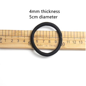 200 Pezzi Elastici per <span class=keywords><strong>Capelli</strong></span> Neri Senza Cuciture Spessi 4mm, Vendita all'Ingrosso, Resistenti Elastici in Gomma per Donne e Uomini, Fermacoda - Product Image 4