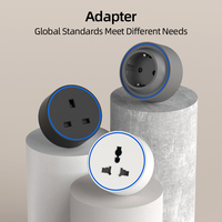 Adaptador de Enchufe Extraíble KSQ para Brasil/Italia/UE/Reino Unido/Rusia, 6 Tomas Metálicas, 32A, con Puerto USB, Interruptor, para Cocina y Oficina