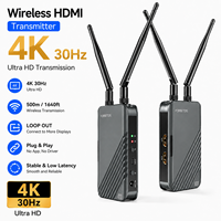 Kit émetteur-récepteur sans fil HD MI 4K 30Hz, transmission vidéo longue portée 500m depuis un reflex numérique, un ordinateur portable, une box TV, une PS4 vers un téléviseur/projecteur