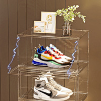 Boîtes à chaussures en acrylique de nouveau style boîtes de rangement de chaussures de porte magnétiques empilables